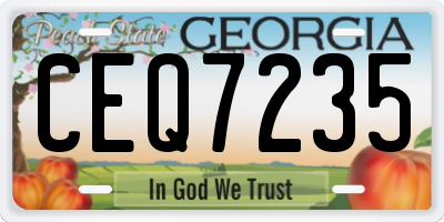 GA license plate CEQ7235