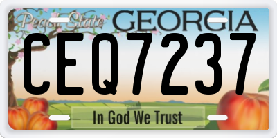 GA license plate CEQ7237
