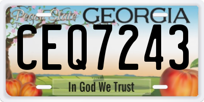 GA license plate CEQ7243