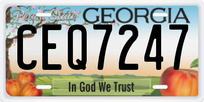 GA license plate CEQ7247