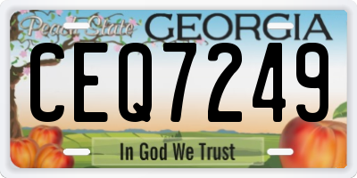 GA license plate CEQ7249