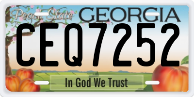 GA license plate CEQ7252