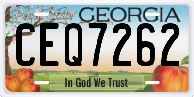 GA license plate CEQ7262