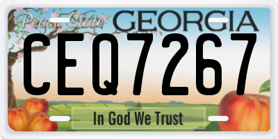 GA license plate CEQ7267