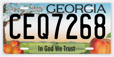 GA license plate CEQ7268