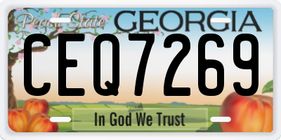 GA license plate CEQ7269