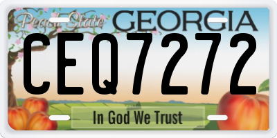 GA license plate CEQ7272