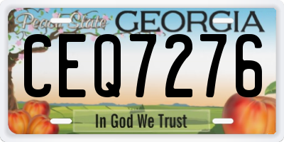GA license plate CEQ7276