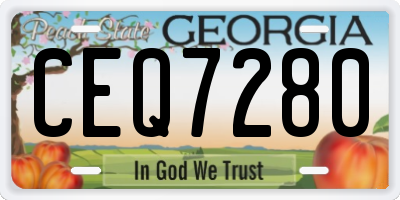 GA license plate CEQ7280