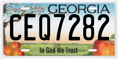 GA license plate CEQ7282