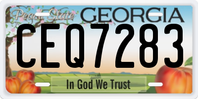 GA license plate CEQ7283