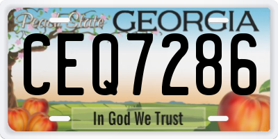 GA license plate CEQ7286