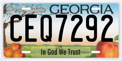 GA license plate CEQ7292