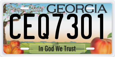 GA license plate CEQ7301