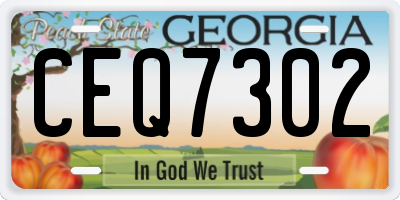 GA license plate CEQ7302