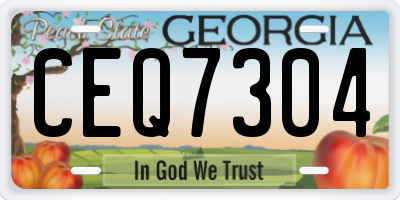 GA license plate CEQ7304