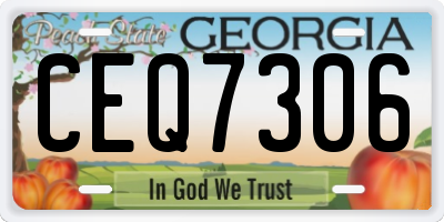 GA license plate CEQ7306