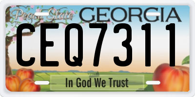 GA license plate CEQ7311