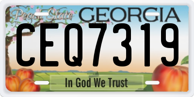 GA license plate CEQ7319