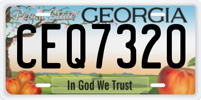 GA license plate CEQ7320