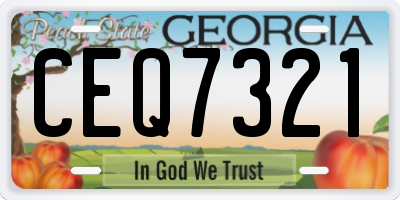 GA license plate CEQ7321