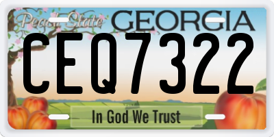 GA license plate CEQ7322