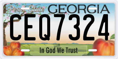 GA license plate CEQ7324