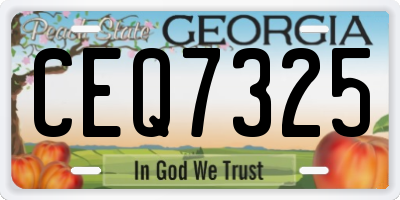 GA license plate CEQ7325
