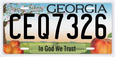 GA license plate CEQ7326