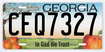 GA license plate CEQ7327