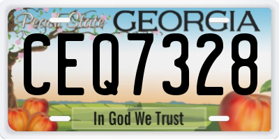GA license plate CEQ7328