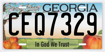 GA license plate CEQ7329