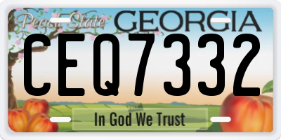 GA license plate CEQ7332