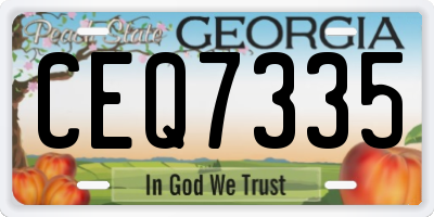 GA license plate CEQ7335