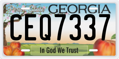 GA license plate CEQ7337