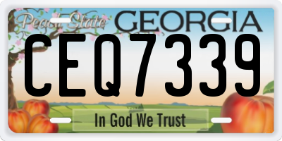 GA license plate CEQ7339