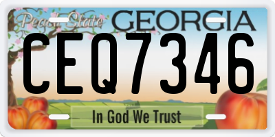 GA license plate CEQ7346