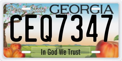 GA license plate CEQ7347