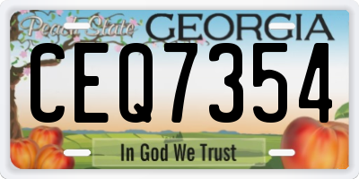 GA license plate CEQ7354