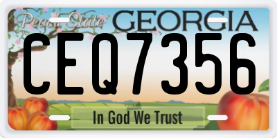 GA license plate CEQ7356