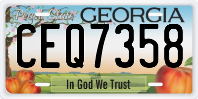 GA license plate CEQ7358
