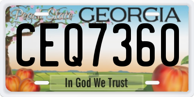GA license plate CEQ7360