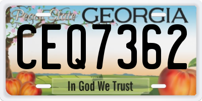 GA license plate CEQ7362