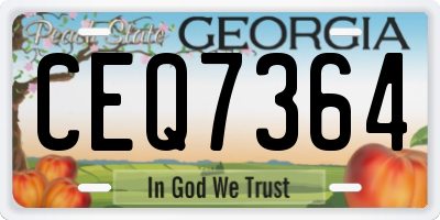 GA license plate CEQ7364