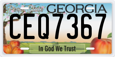GA license plate CEQ7367