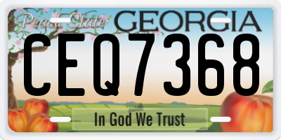 GA license plate CEQ7368