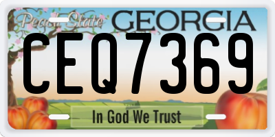 GA license plate CEQ7369