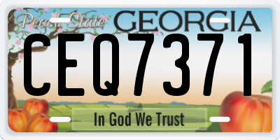 GA license plate CEQ7371