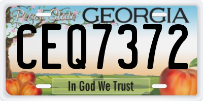 GA license plate CEQ7372