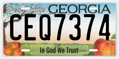 GA license plate CEQ7374